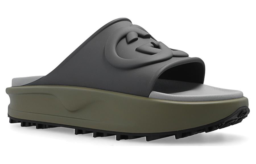 Gucci Interlocking G Slide 'Dark Grey Khaki' 692380-JF000-1126 - 3
