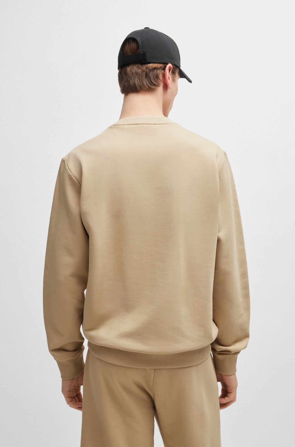 COTTON-TERRY REGULAR-FIT SWEATSHIRT WITH LOGO TRIM - 5
