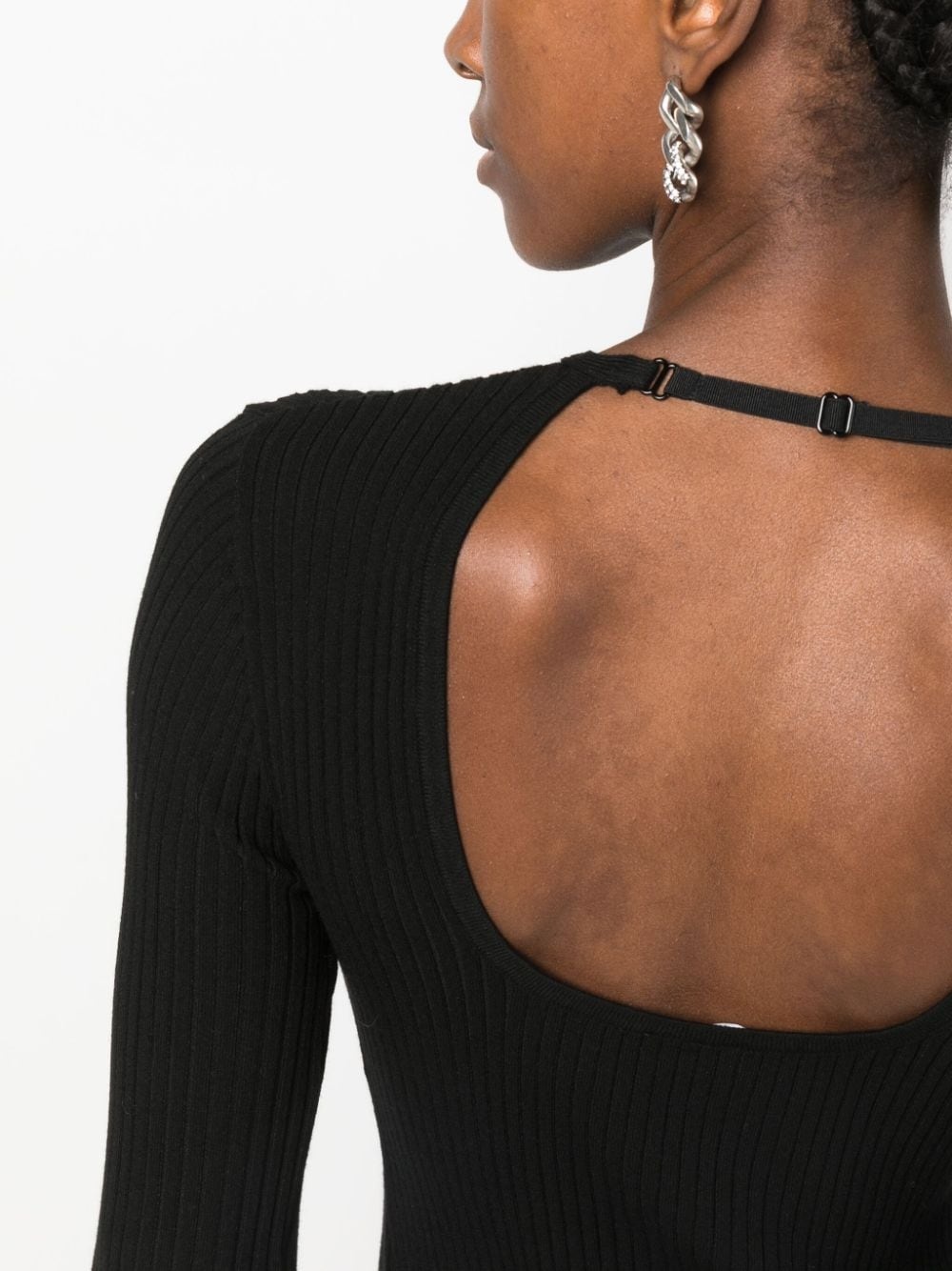 open-back fine-ribbed top - 5