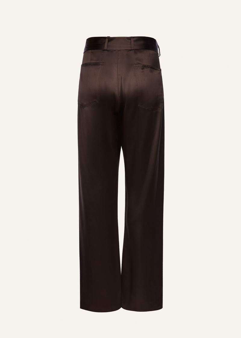 MAGDA BUTRYM Belted satin trousers in brown outlook