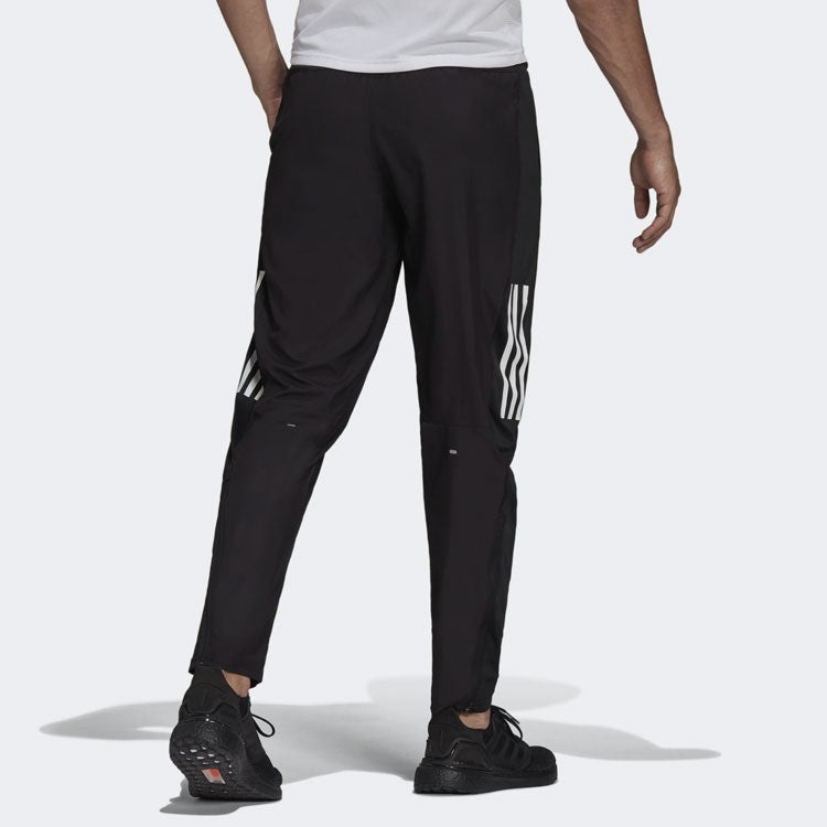 Men's adidas Logo Sports Running Long Pants/Trousers Black H13238 - 3