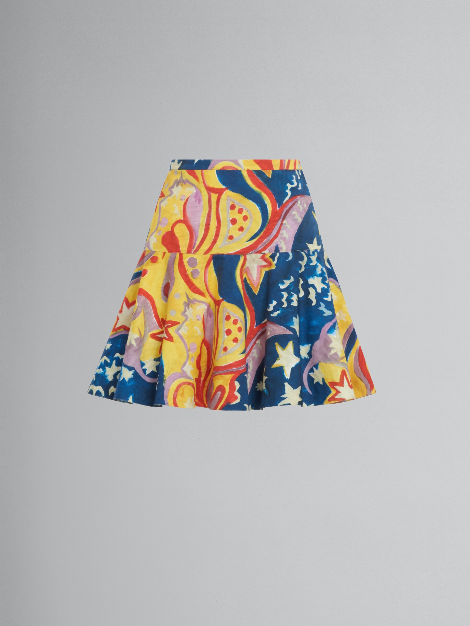 MARNI X NO VACANCY INN - COTTON FLOUNCE SKIRT WITH GALACTIC PARADISE PRINT - 1