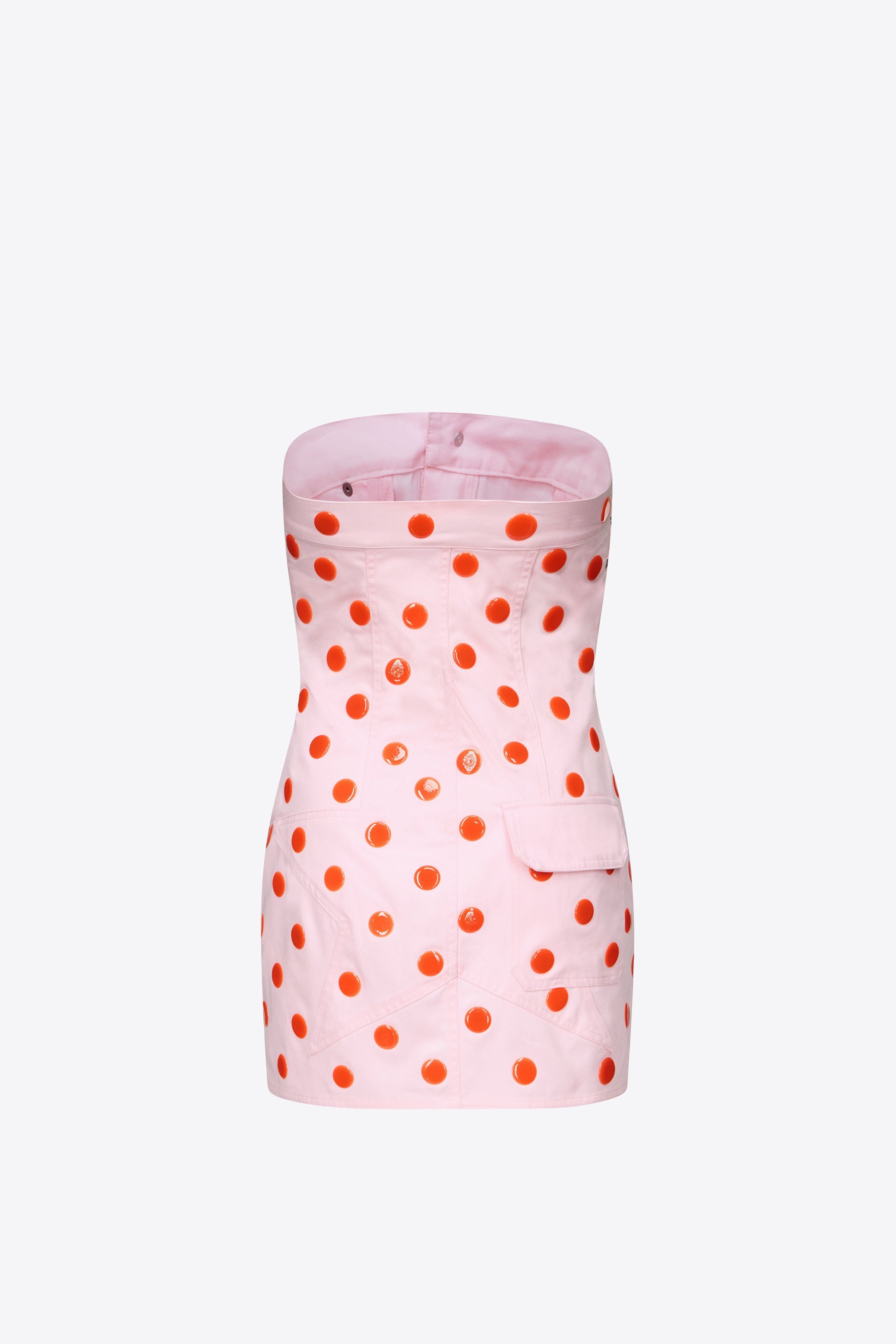 POLKA DOT STRAPLESS MINI DRESS - 2