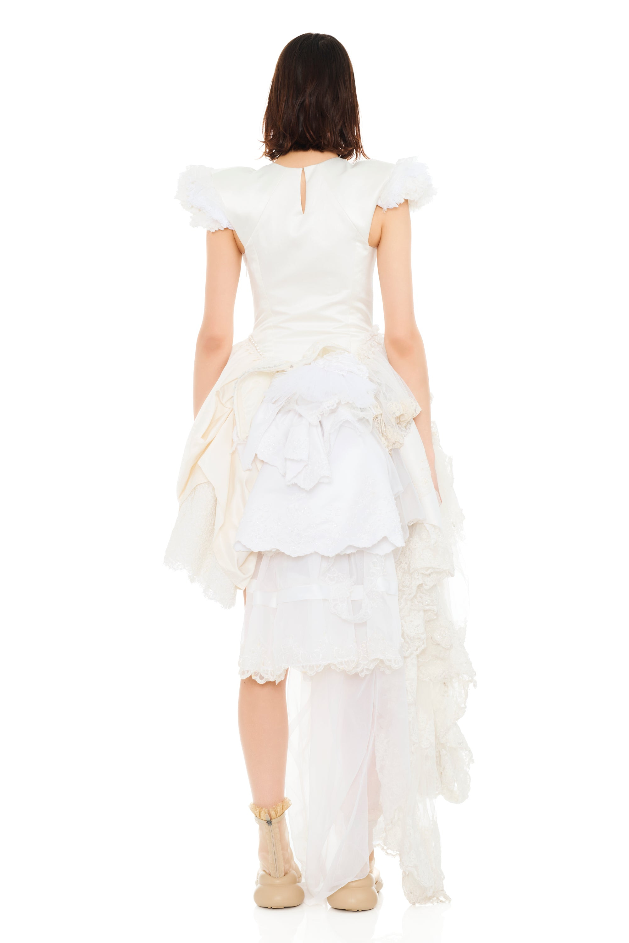AVA BONED CORSET UPCYCLE WEDDING DRESS GOWN - 4
