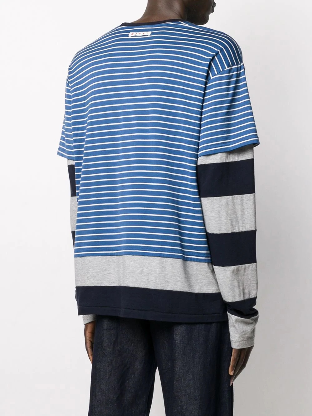 double layered striped T-shirt - 4