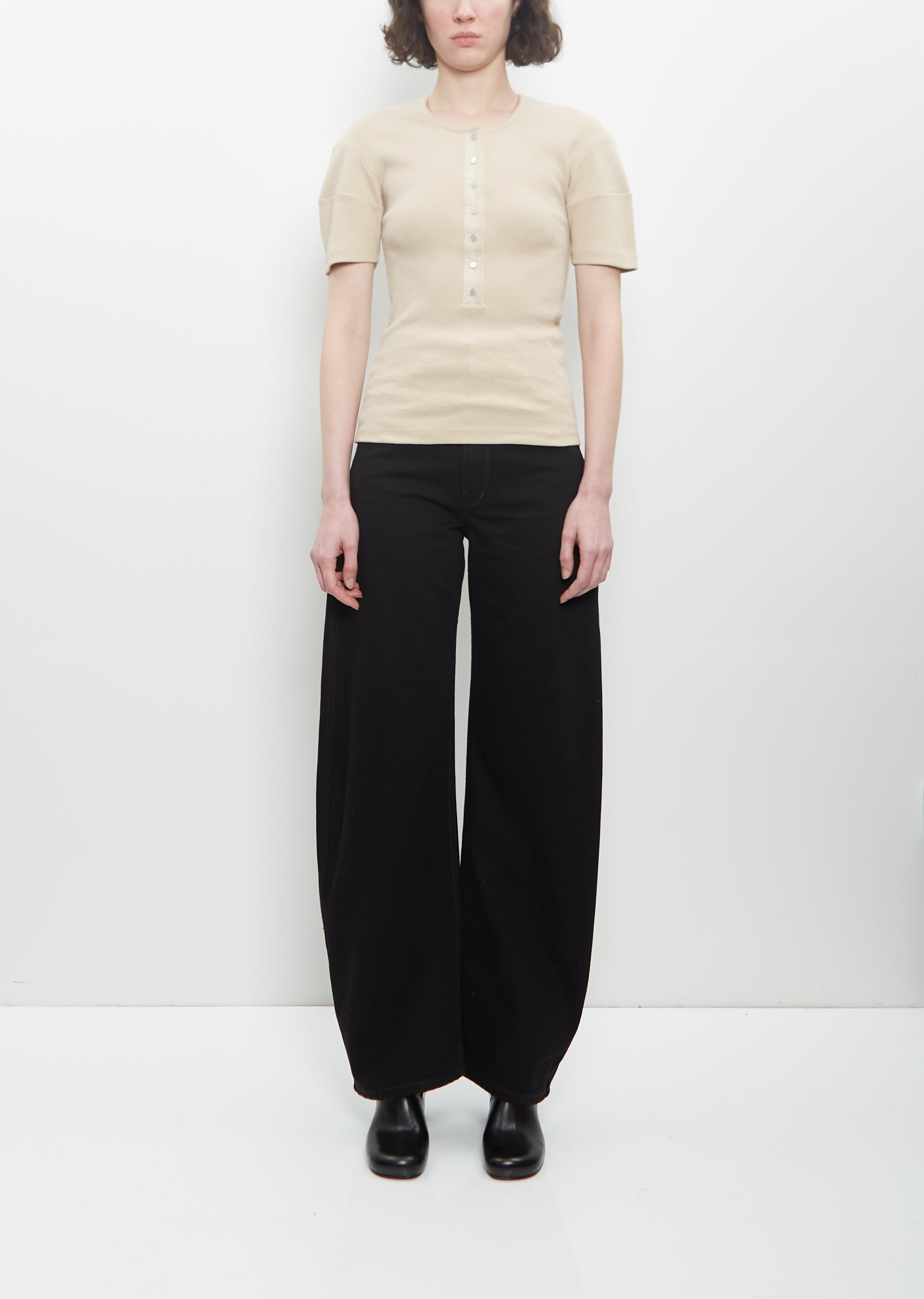 Stretch Cotton Linen Fitted Henley - 4