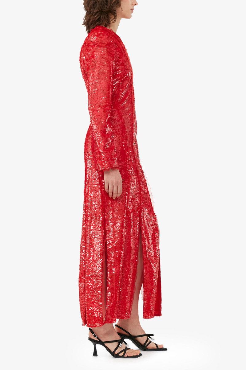 RED SEQUINS MAXI DRESS 3