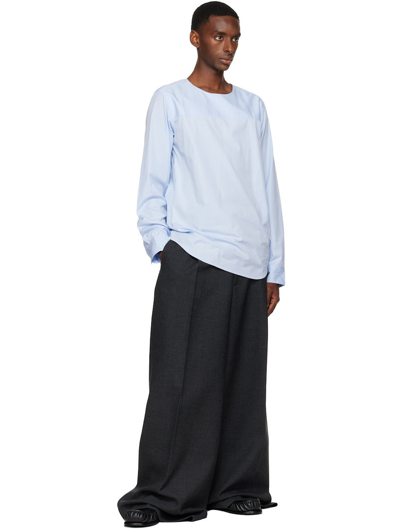 Dries Van Noten Blue Paneled Shirt outlook