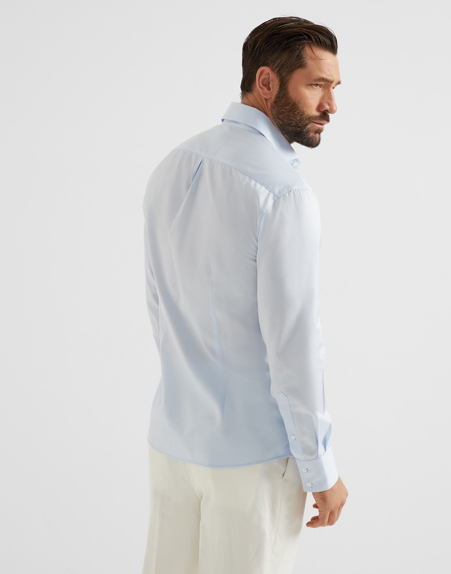 Twill slim fit shirt with spread collar - 2