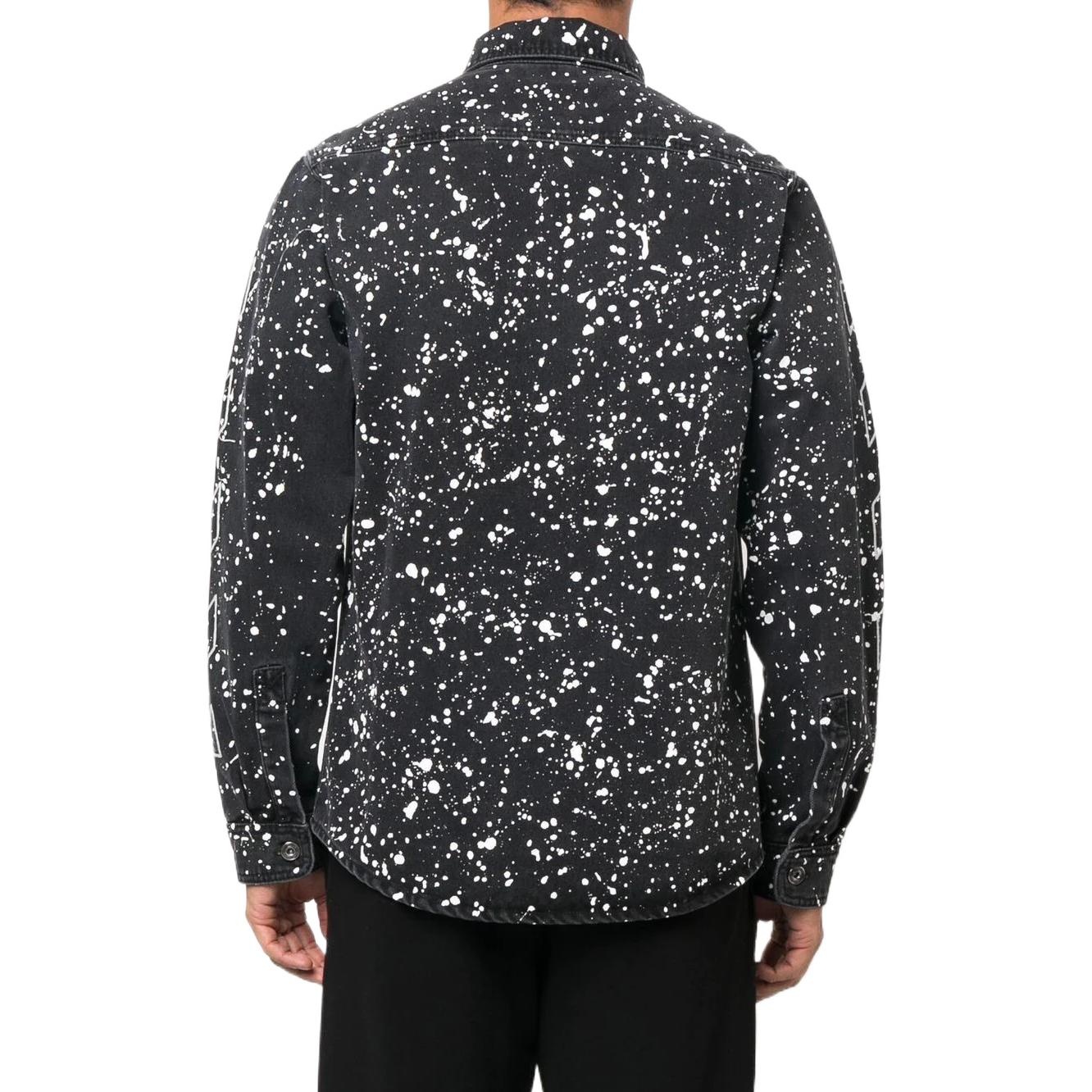 Men's Off-White FW22 Twill Printing Single Breasted Long Sleeves Ordinary Version Black Shirt OMYD02 - 3