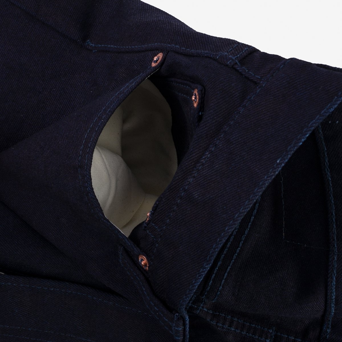 IH-888S-14ii 14oz Selvedge Denim Mid/High Rise Tapered Cut Jeans - Indigo/Indigo - 14