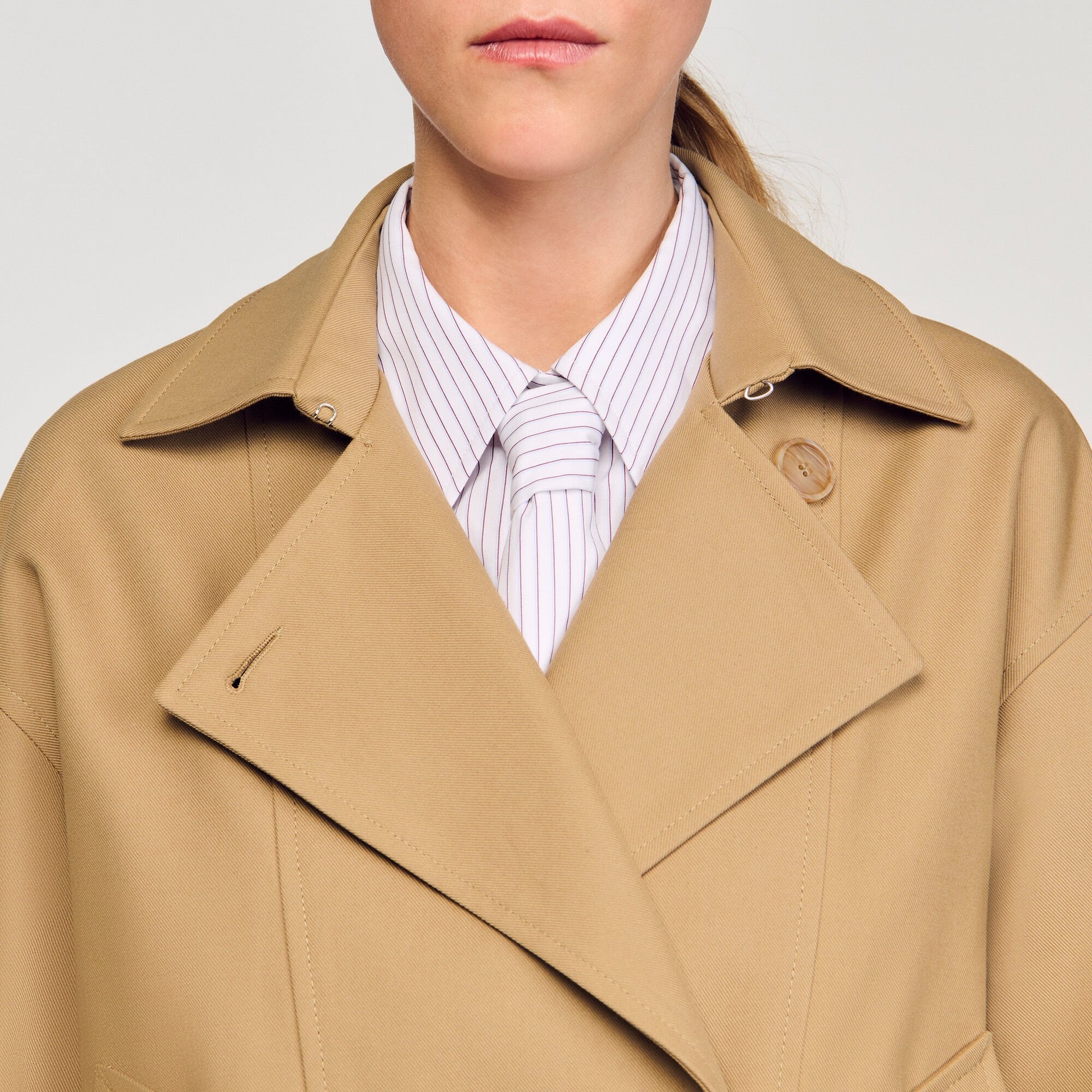 SHORT OVERSIZED TRENCH COAT - 3