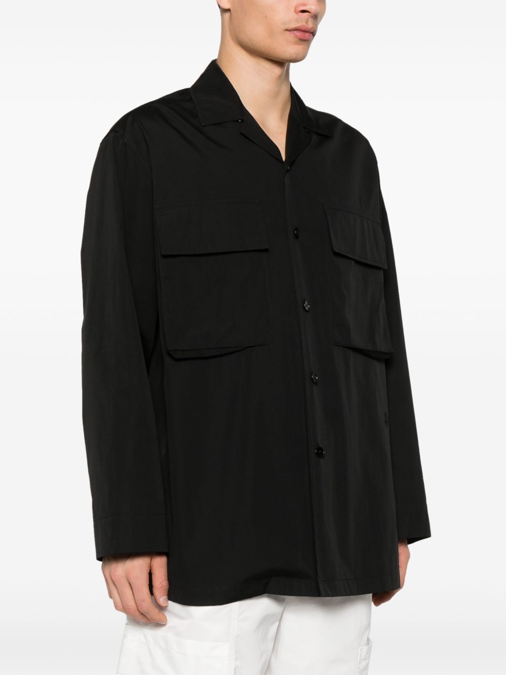 logo-embroidered shirt - 3
