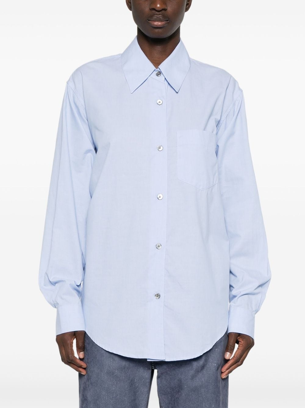 contrast striped cotton shirt - 3