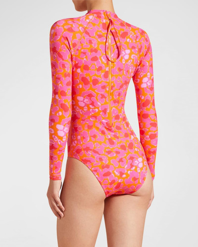 Vilebrequin Abstract Leopard Printed Rashguard One-Piece Swimsuit outlook