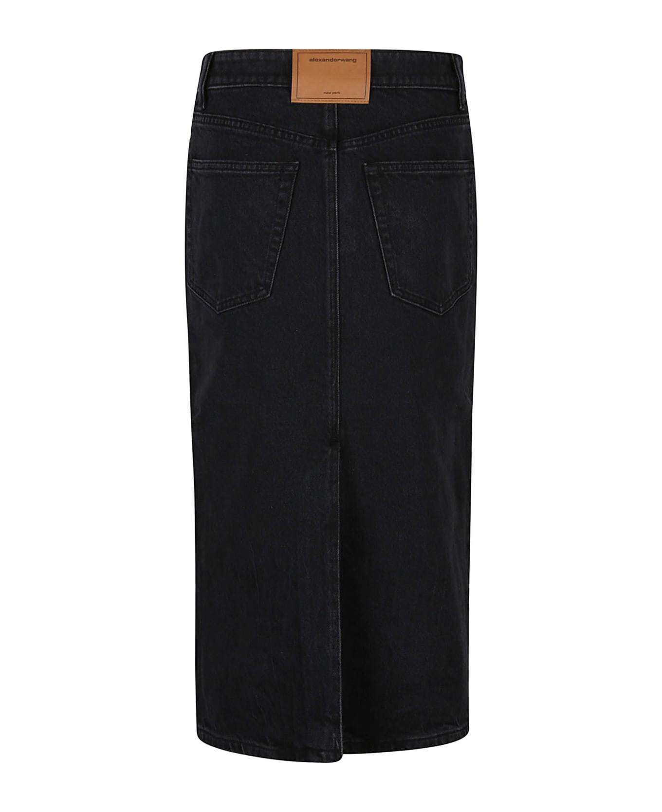 Stretch Denim Midi Skirt - 2