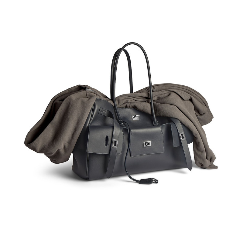 BALENCIAGA Women's Subway Bel Air Carry All Bag Large in Dark Grey outlook