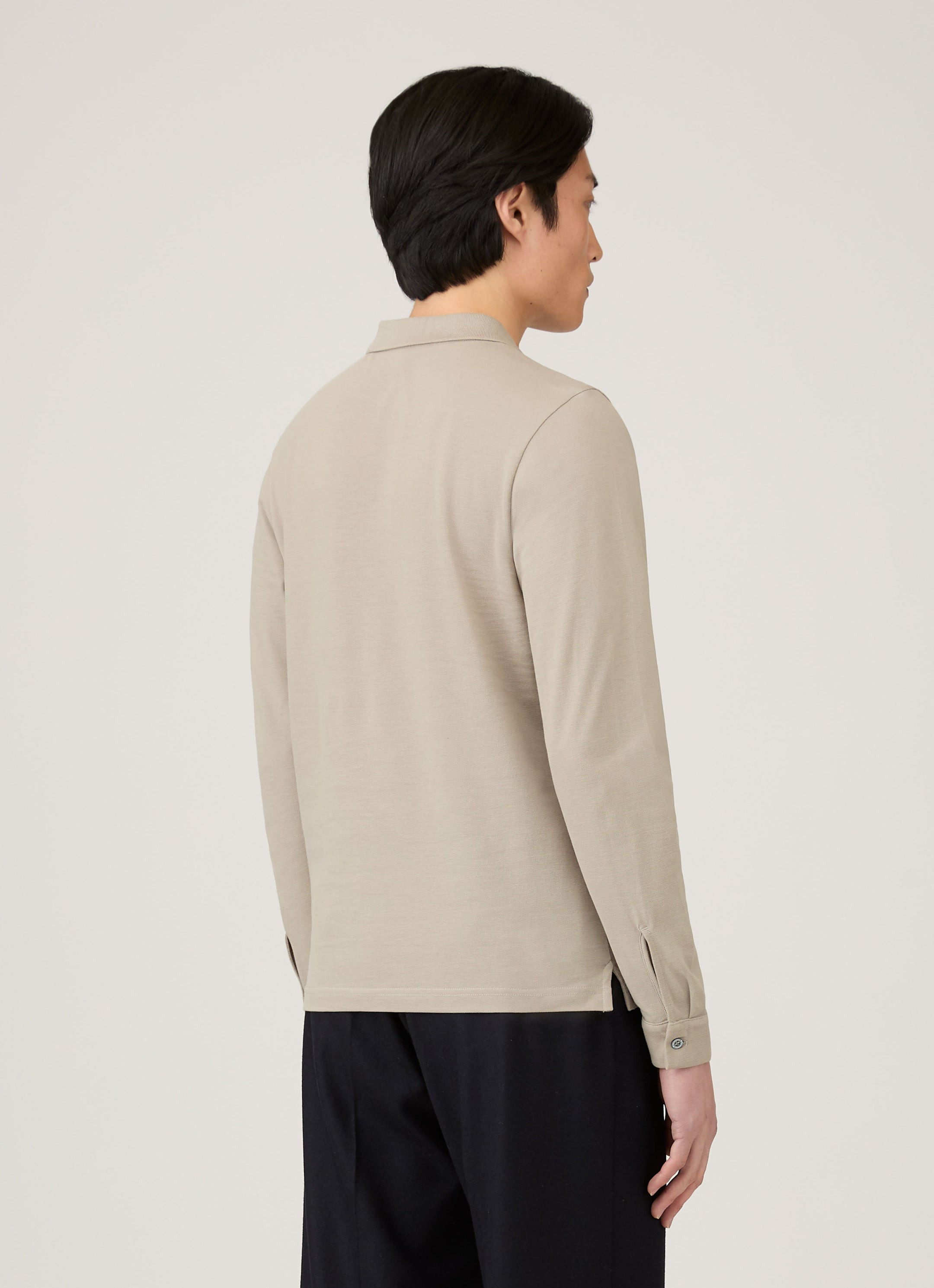 Long Sleeve Piqué Polo Shirt - 5