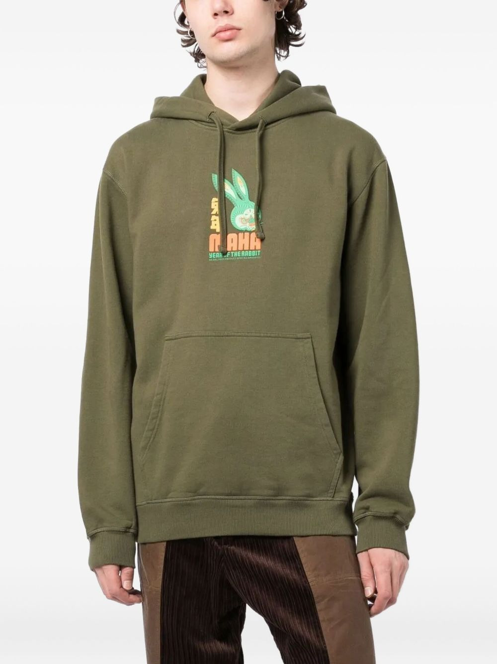 rabbit-print cotton hoodie - 3