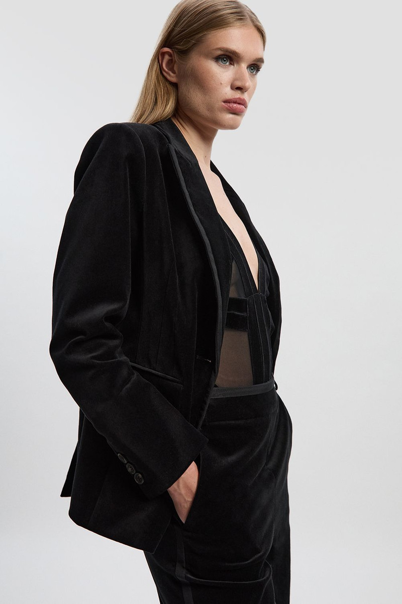Velvet Groisgrain Tailored Blazer 3