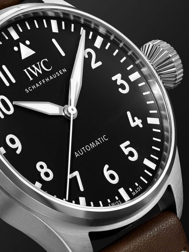 큰 조종사의 자동적인 43mm 스테인리스 및 가죽 시계, Ref. 아니. IW329301 6