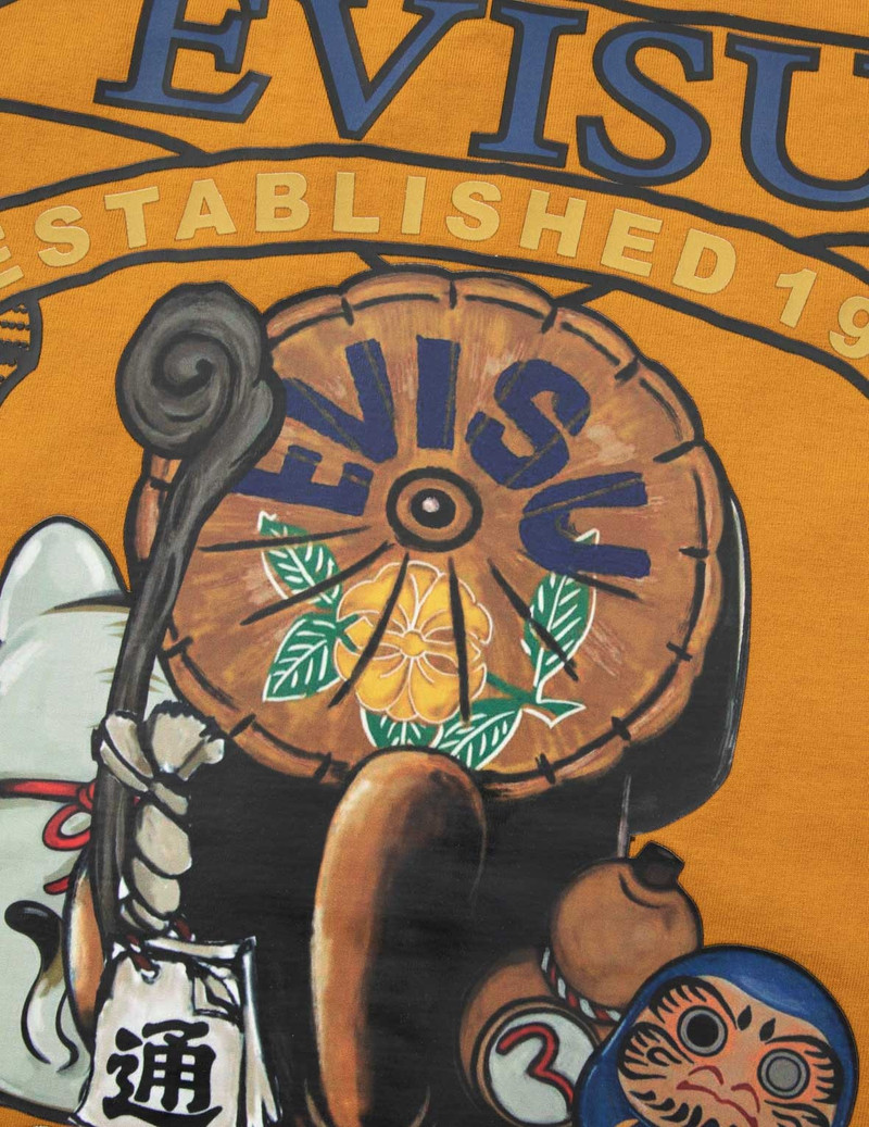 TANUKI AND FORTUNE CAT PRINT LOOSE FIT T-SHIRT 13