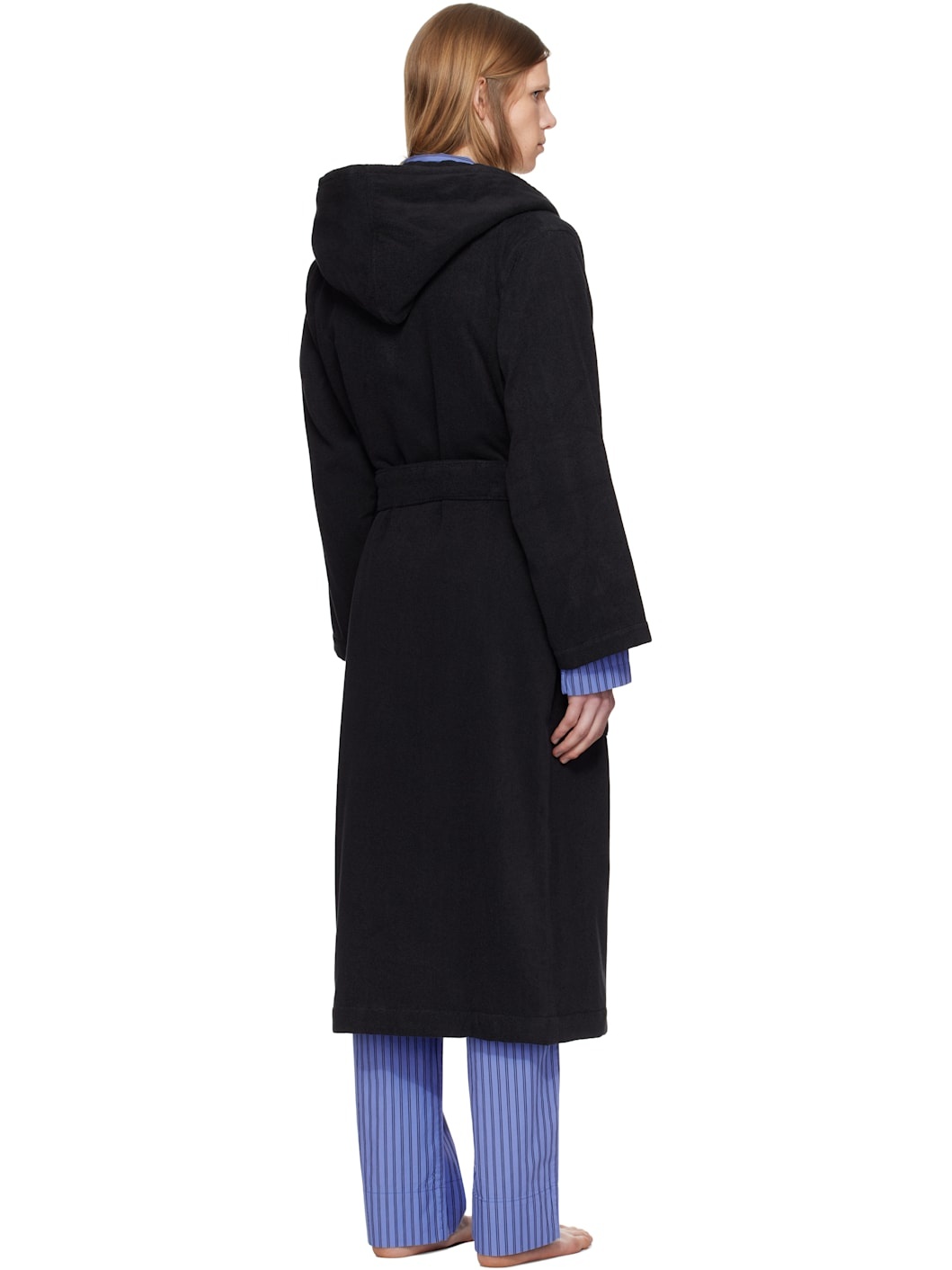Black Terry Hooded Bathrobe - 3