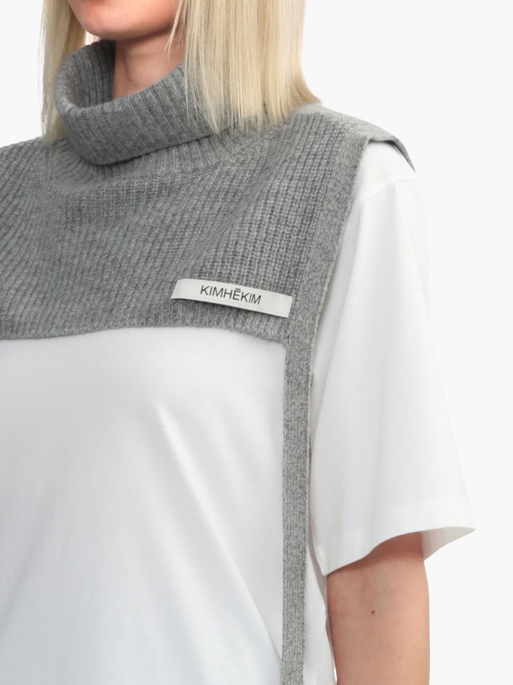logo-appliqué roll-neck scarf - 5