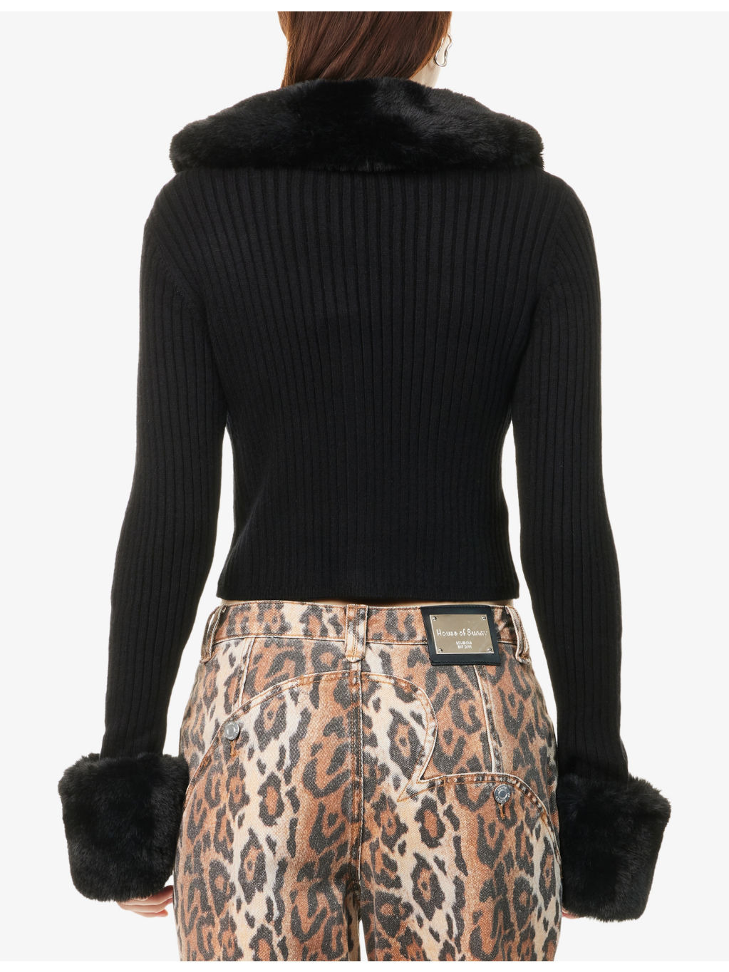 Peggy Faux-Fur Knitted Cardigan - 4