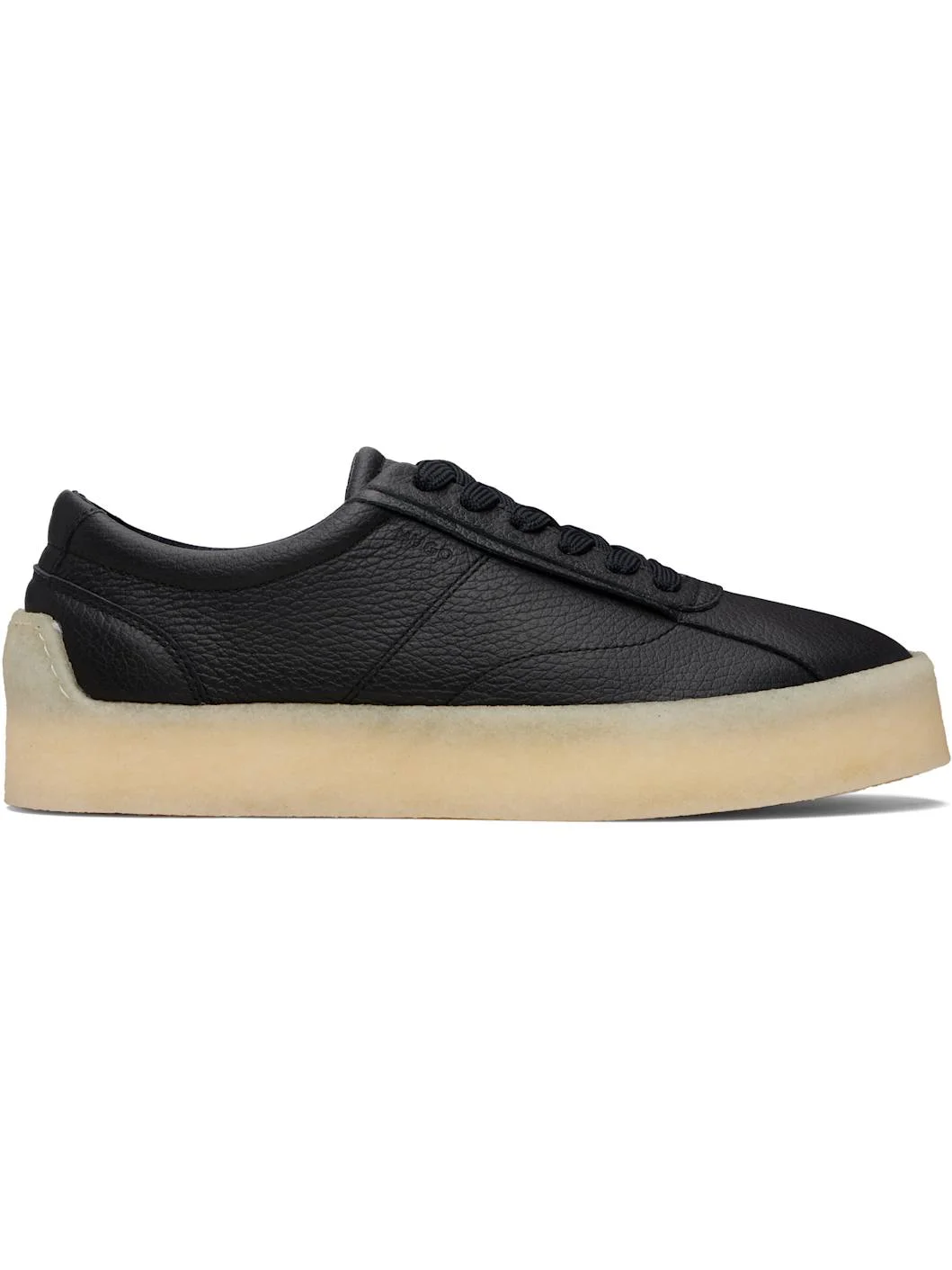 Black Grained Leather Sneakers - 1