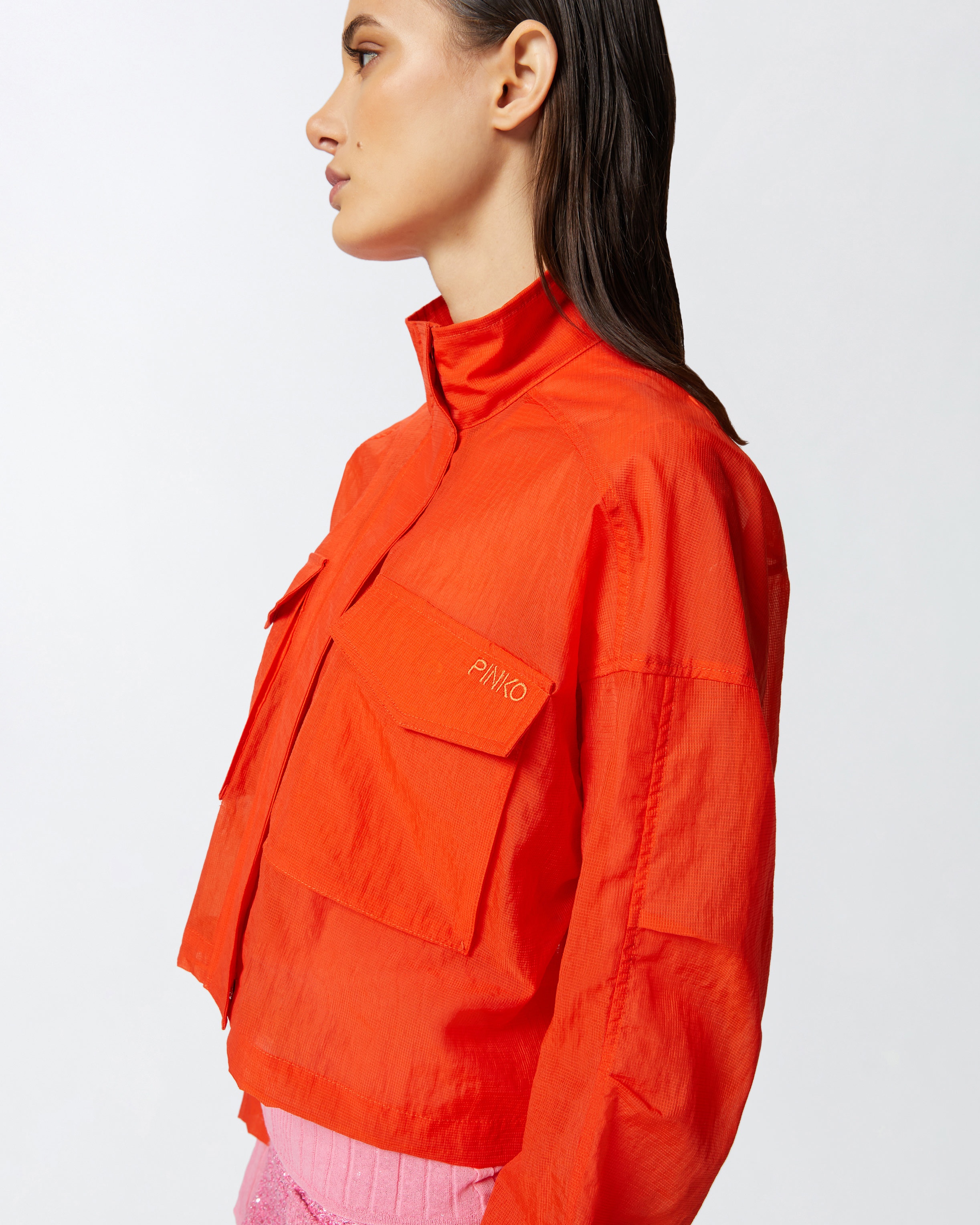 SHORT JACKET IN TECHNICAL ORGANZA-EFFECT FABRIC - 5