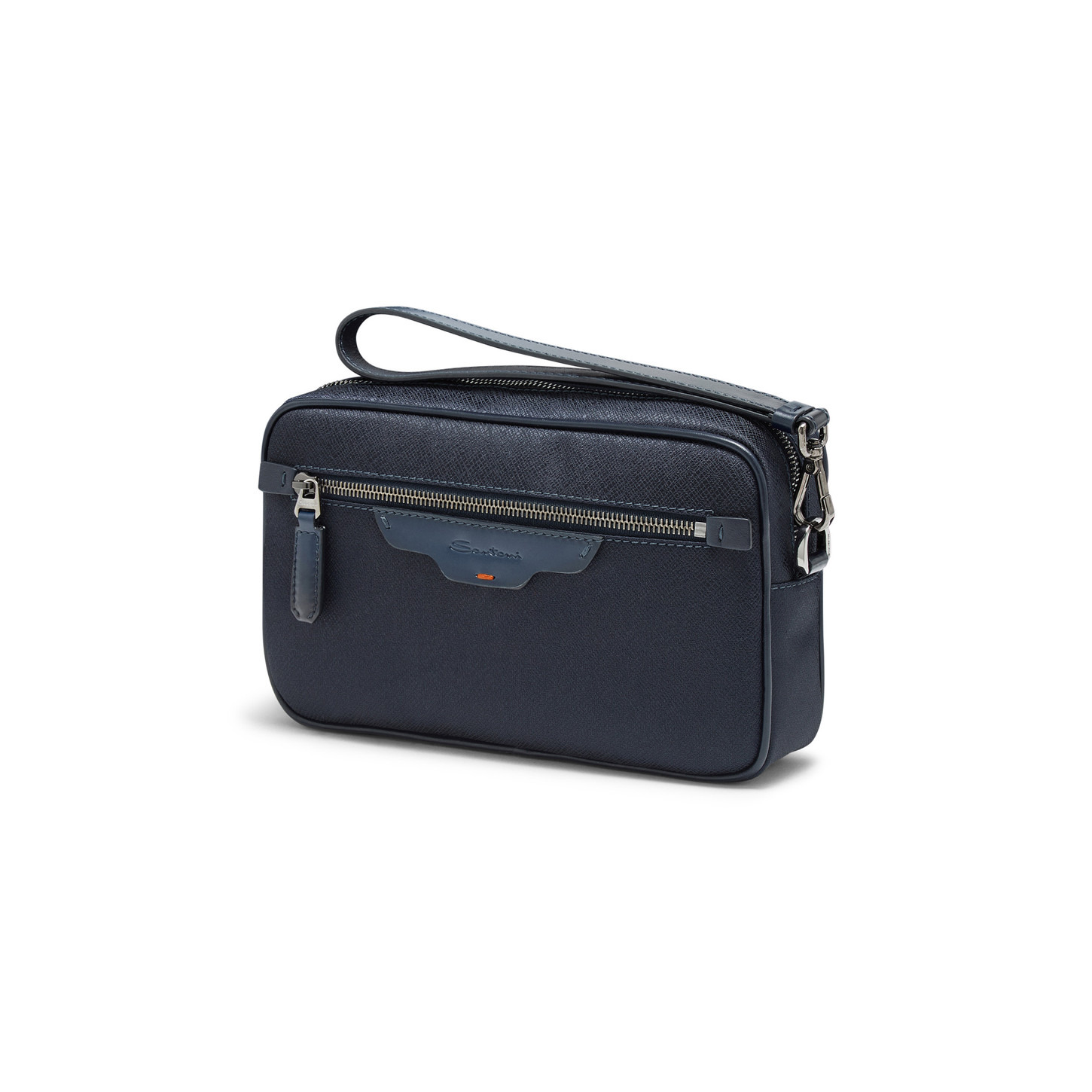 Blue leather and nylon beauty case - 2