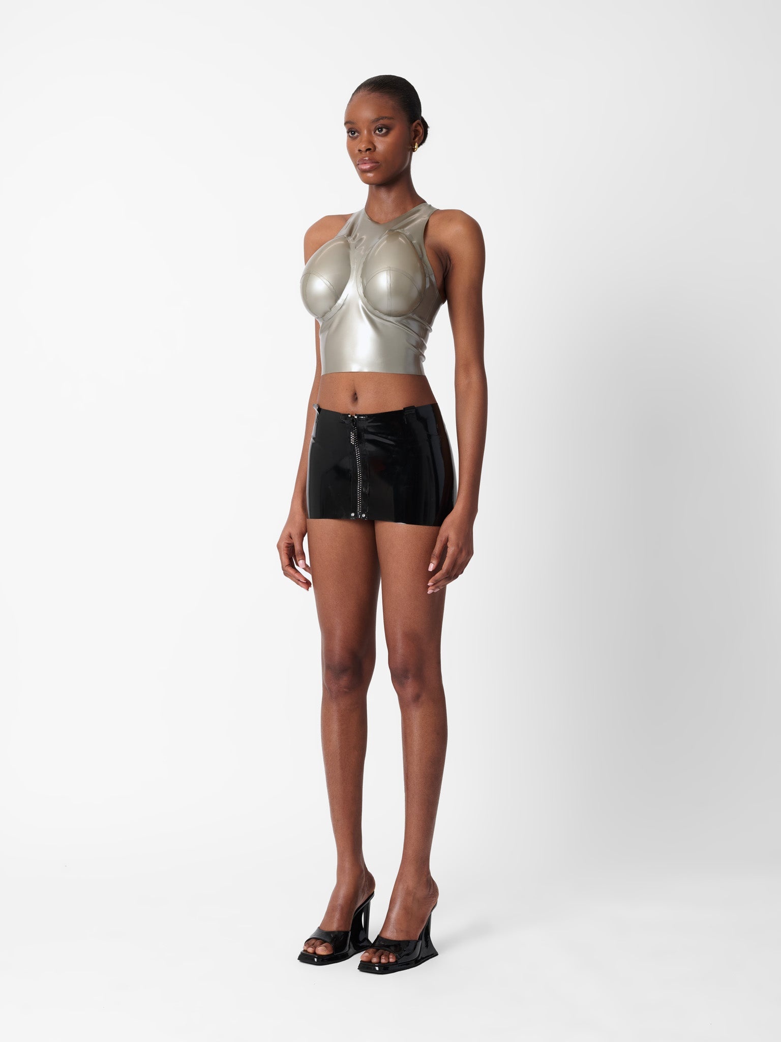 MANHATTAN LATEX MINI SKIRT BLACK - 4