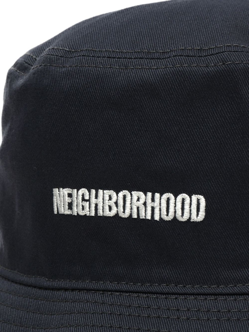 embroidered-logo cotton bucket hat 4
