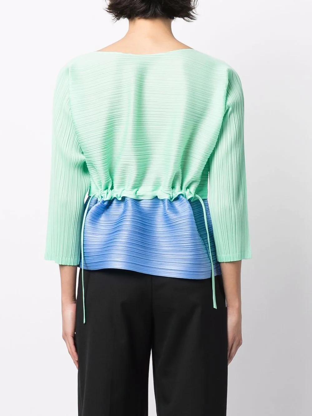 boat-neck pleated blouse - 4