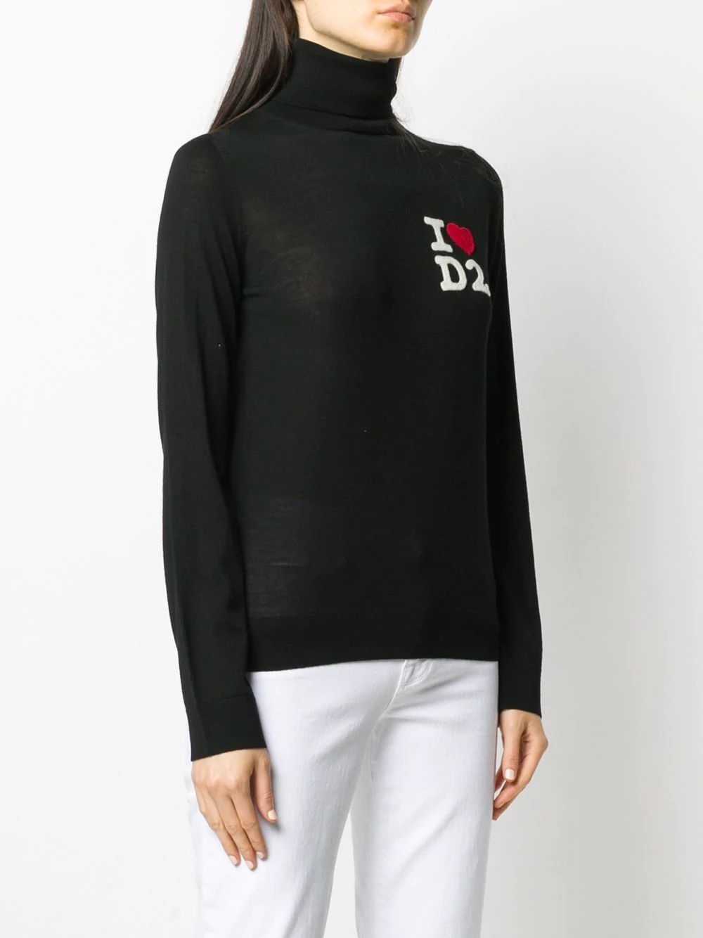 logo-print rollneck jumper - 3