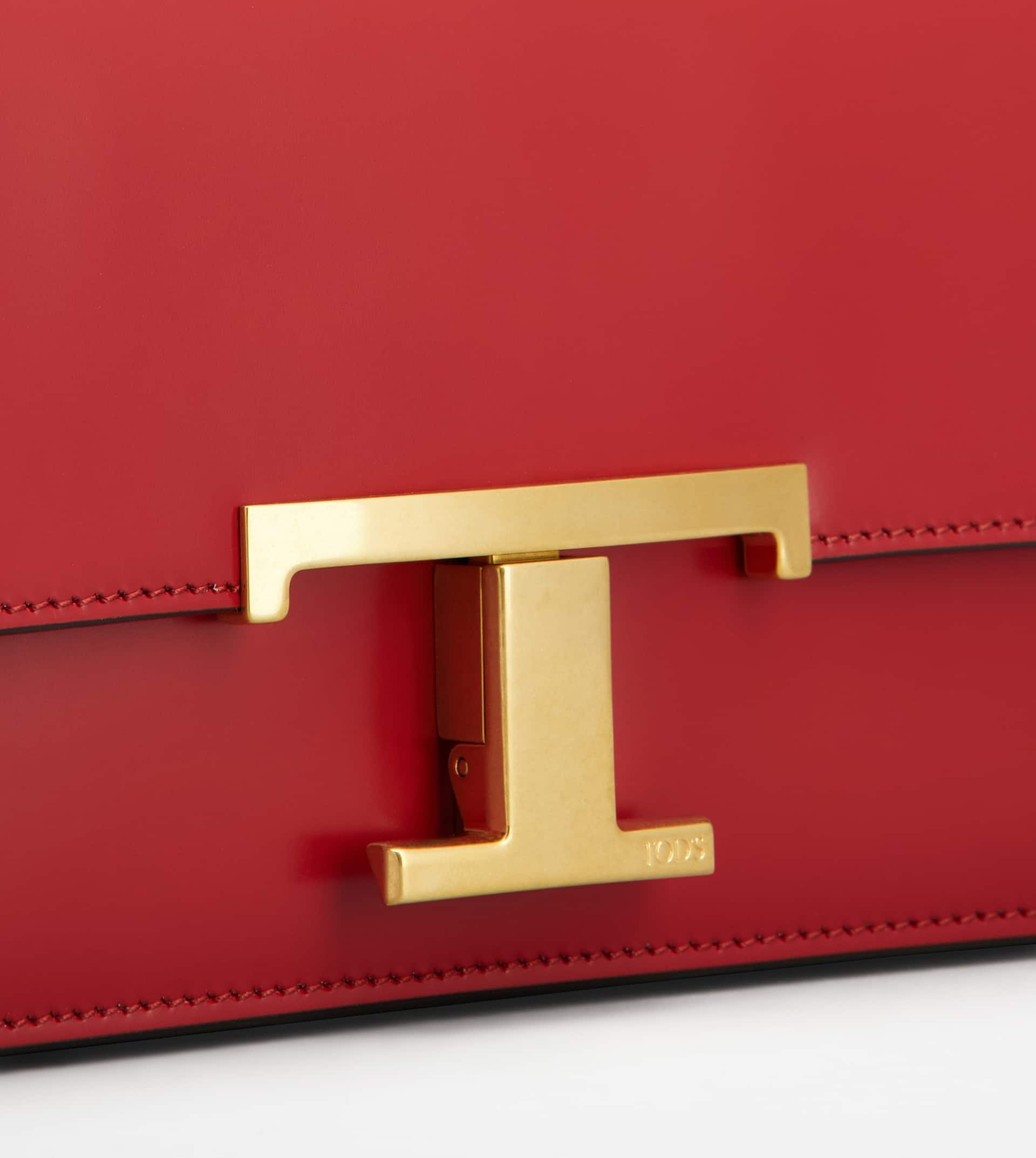 T TIMELESS CROSSBODY BAG IN LEATHER CNY MICRO - RED - 5