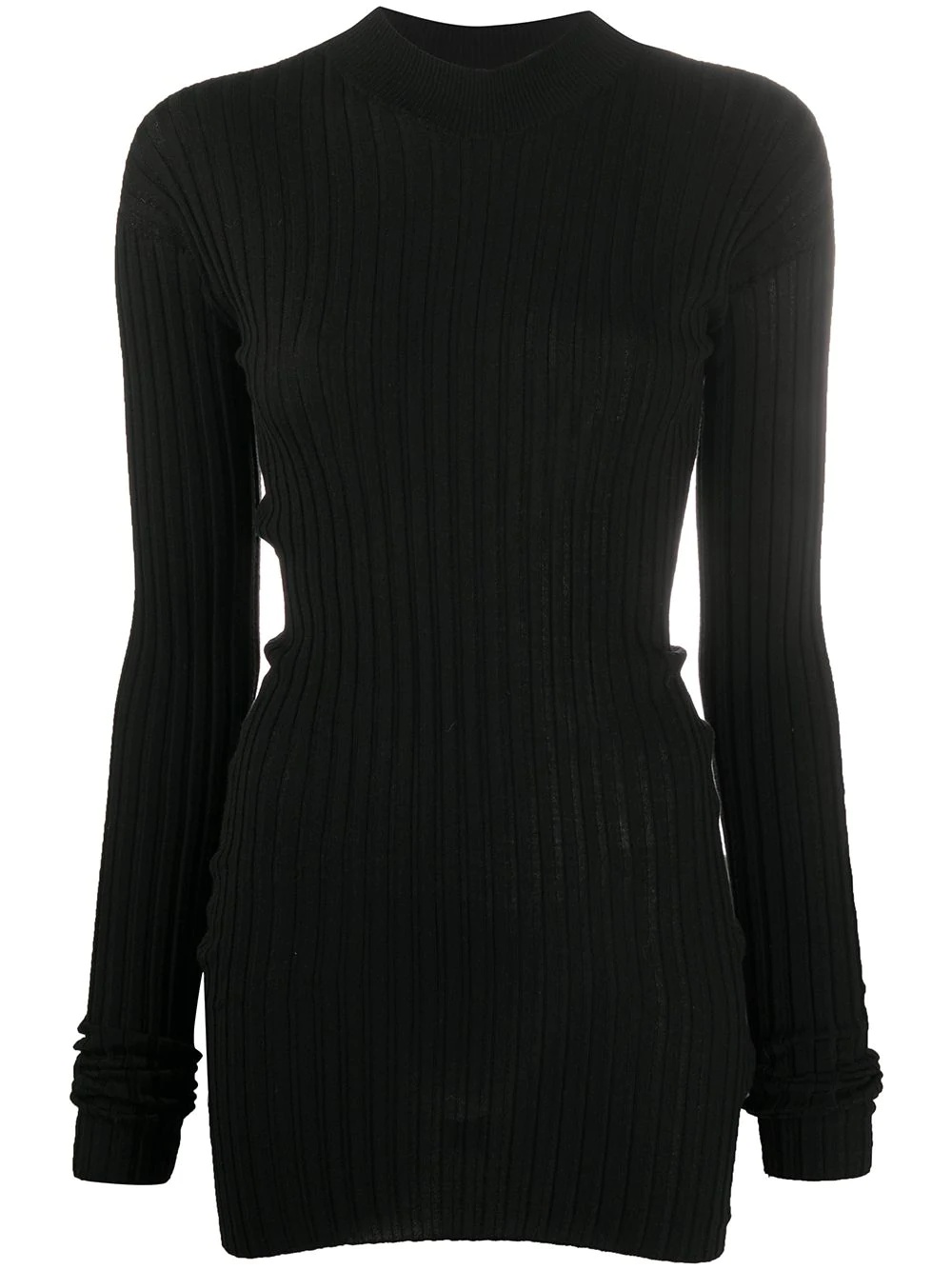 mock-neck ribbed jumper - 1