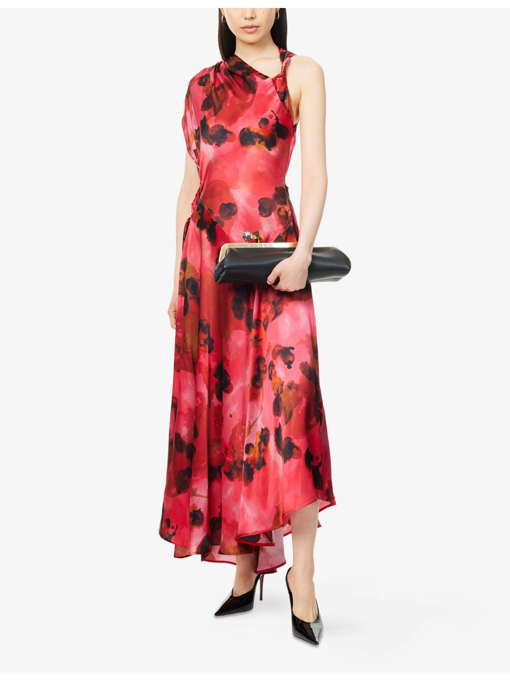 Draped Sleeveless Silk Midi Dress - 2