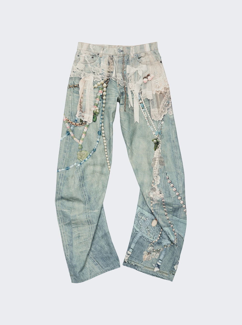 Loose Fit 1981 Jeans Trompe-l’œil Print - 1