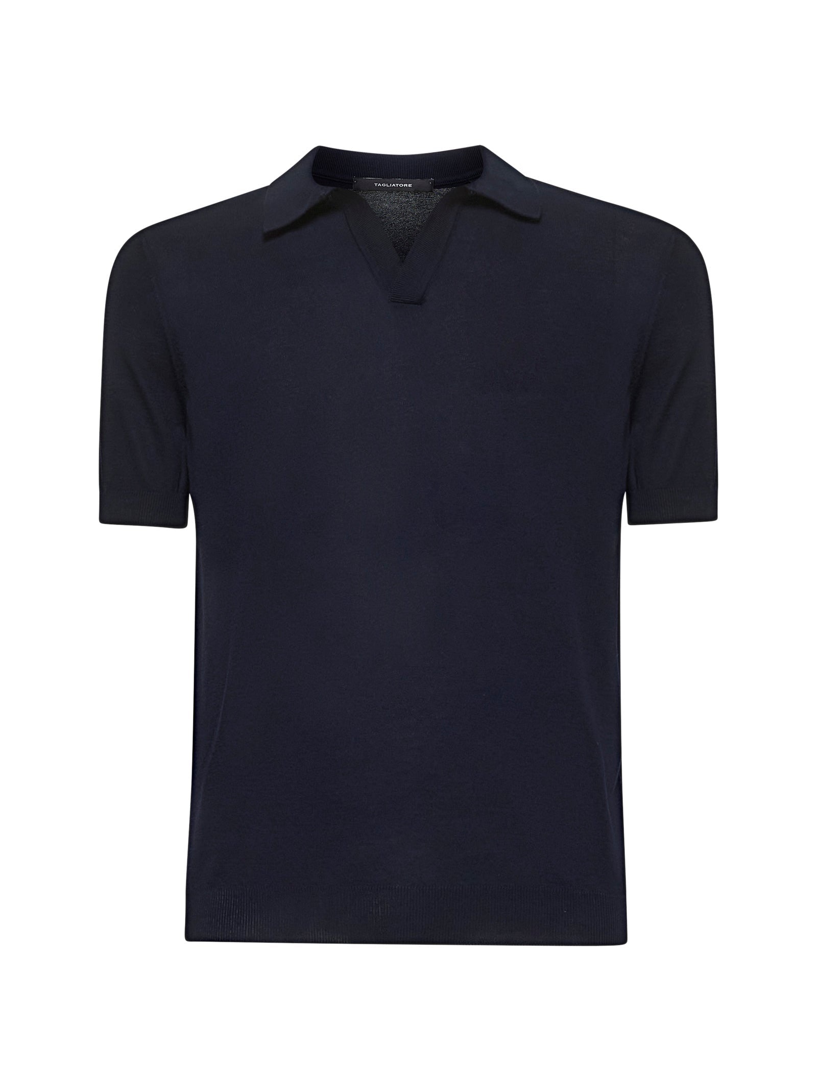 TAGLIATORE - Tagliatore Men Blue Cotton Knit Polo Shirt - 1