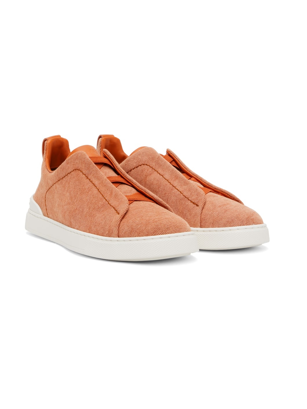 Orange Triple Stitch Sneakers - 4