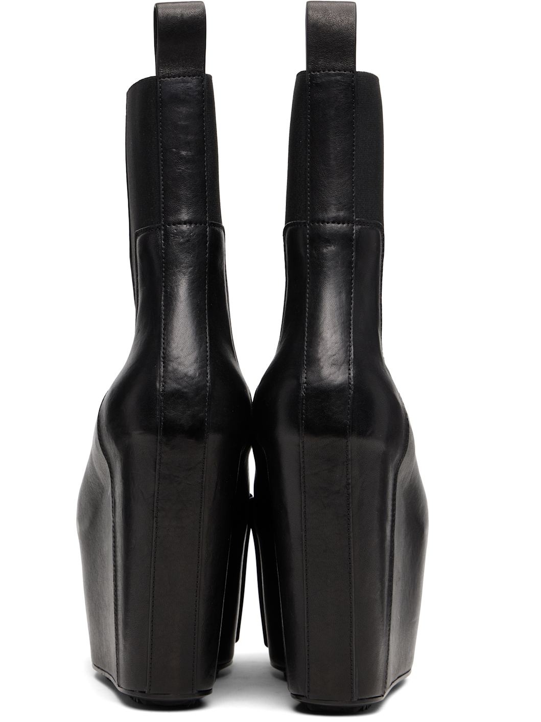 Black Grilled Wedge Beatle Chelsea Boots - 2