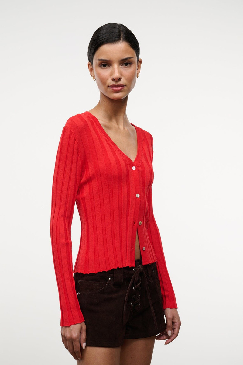 STAUD EZRA CARDIGAN TOMATO 5