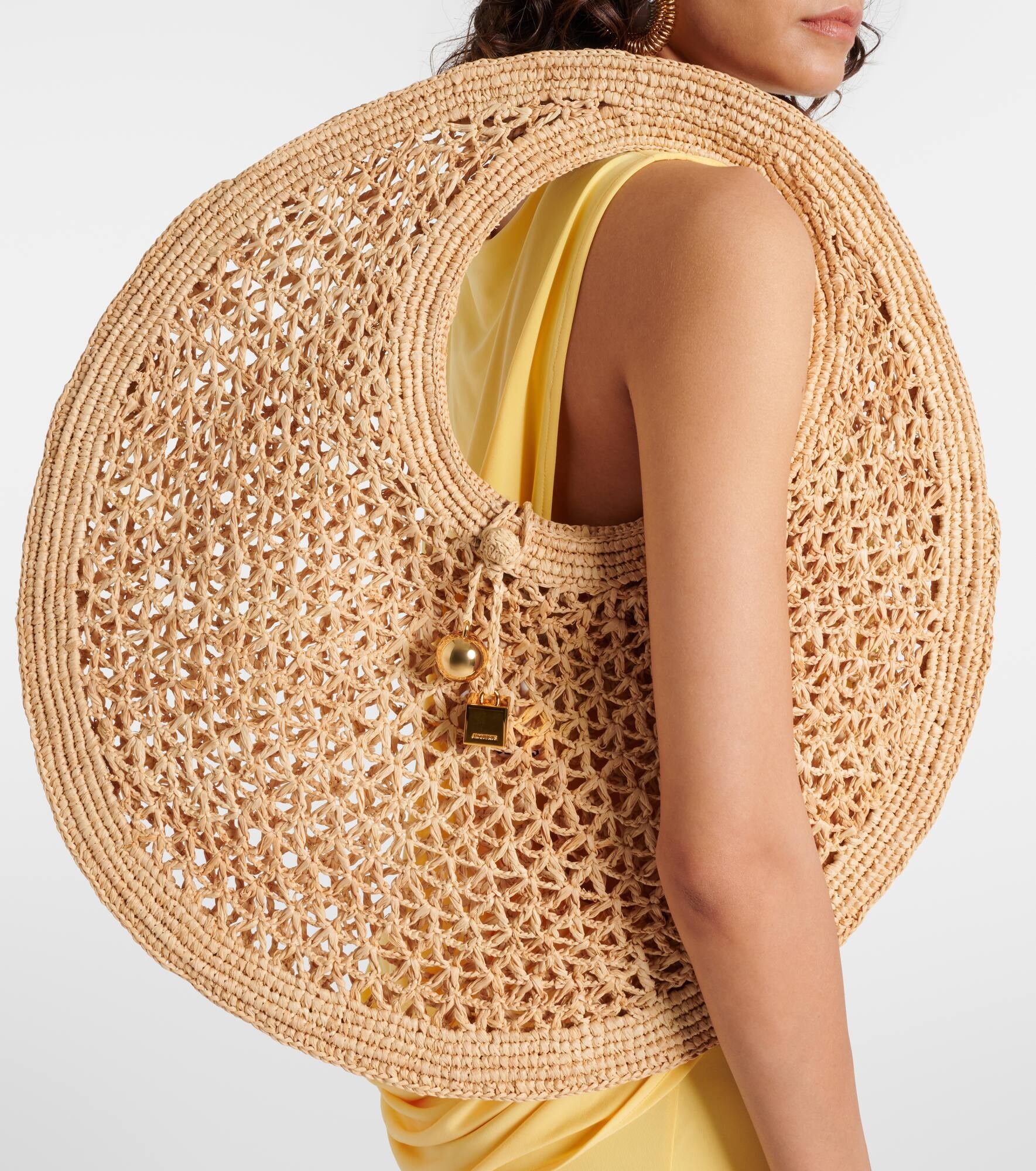 Spiaggia raffia tote bag - 6