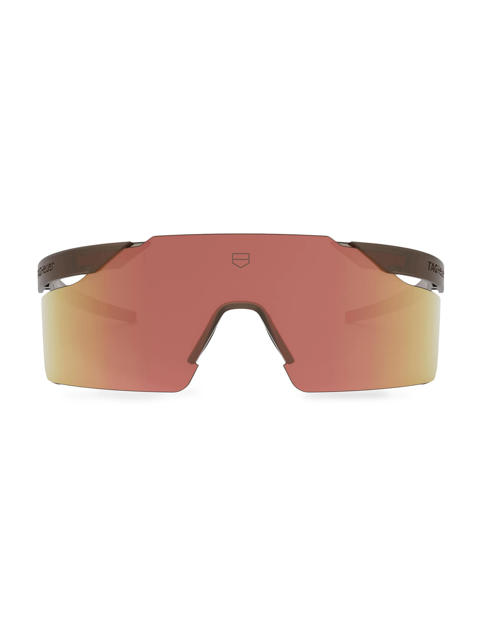 Men's Shield 149MM Mask Sunglasses - Brown Orange - 1