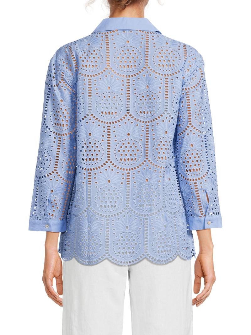 Women's Gracee Pineapple Tile Eyelet Tunic - Jacaranda Blue 5