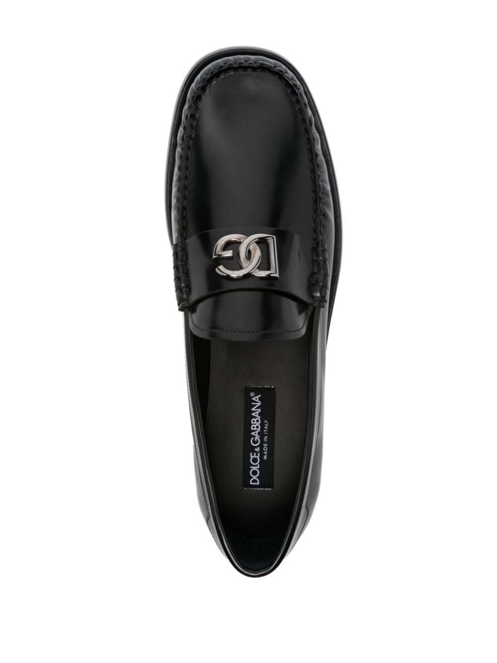 logo-lettering loafers - 4