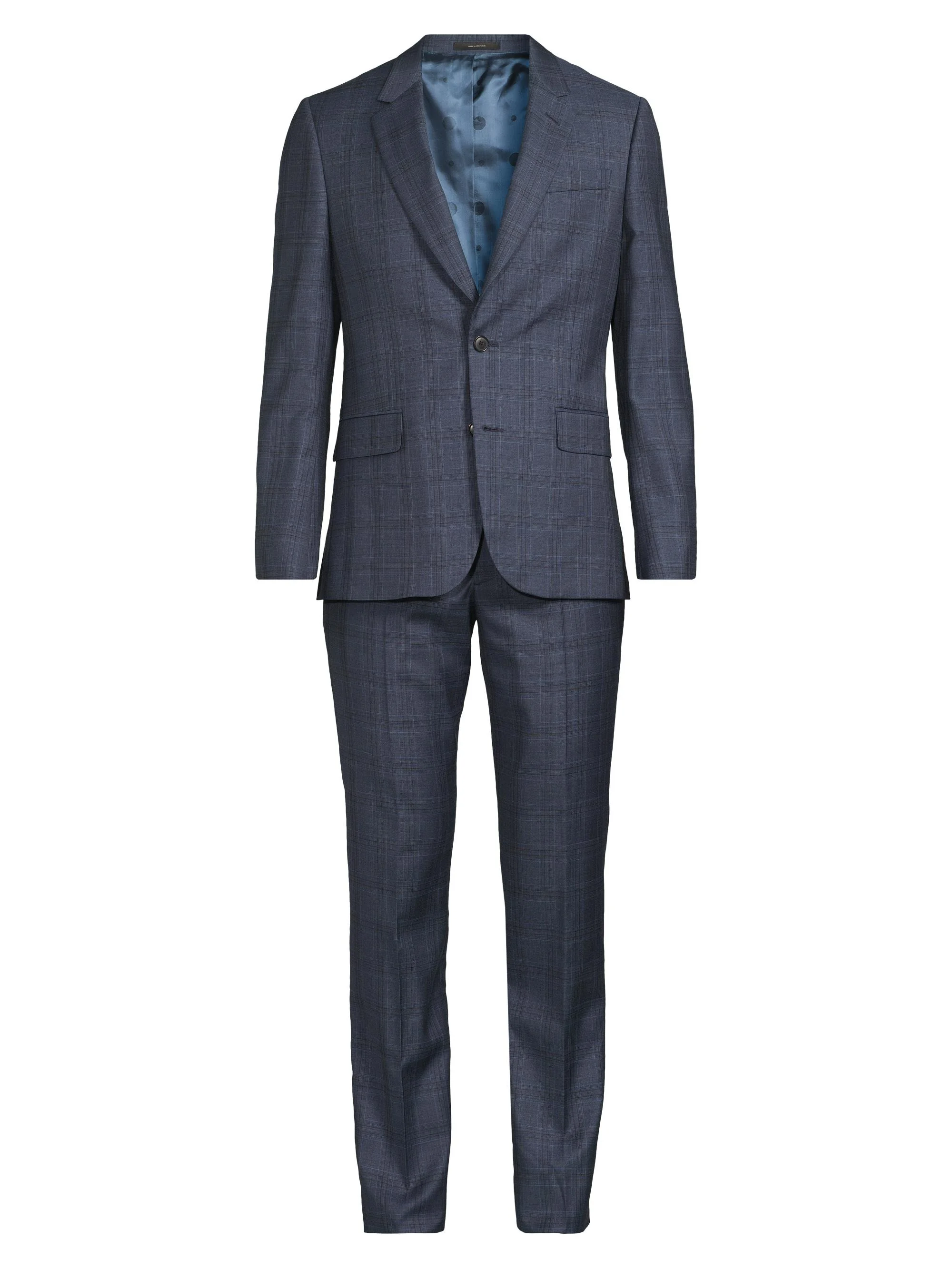 Men's Soho Check Wool Suit - Navy - 1