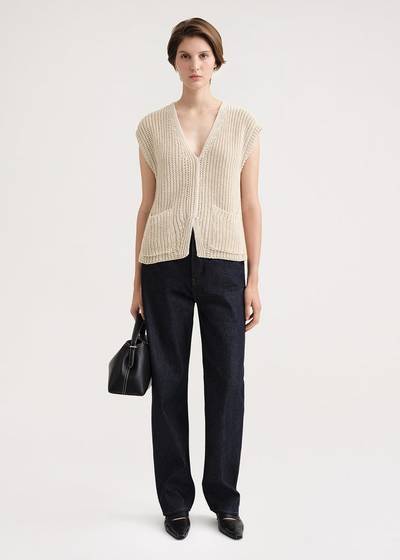 Totême Linen cotton vest ecru outlook